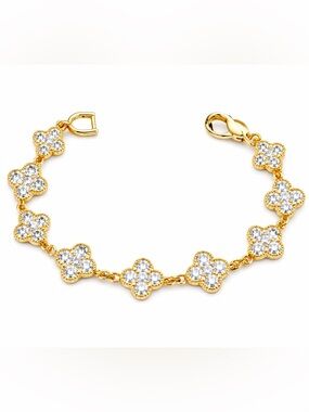 Gold Filled Clover Clover Statement Bracelet✨ Bridal/Prom/Formal Jewelry